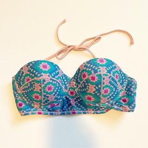 Xhilaration Target blue, teal, purple & pink aztec structured cup bikini top M